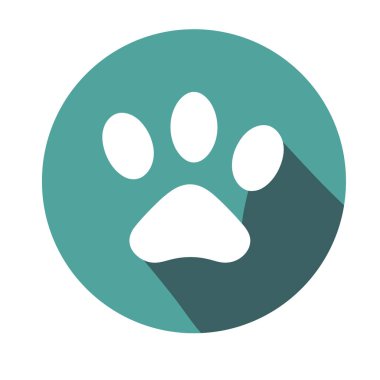 Şirin köpek yavrusu, küçük mavi ayak izi izole edilmiş.