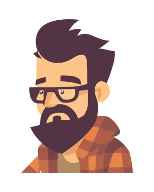 Sakallı ve bıyıklı, gülümseyen bir adam.