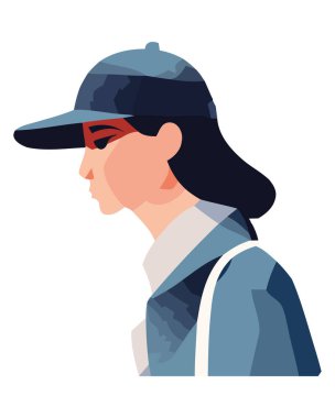 Zarif şapkalı genç bir kadın izole edilmiş.