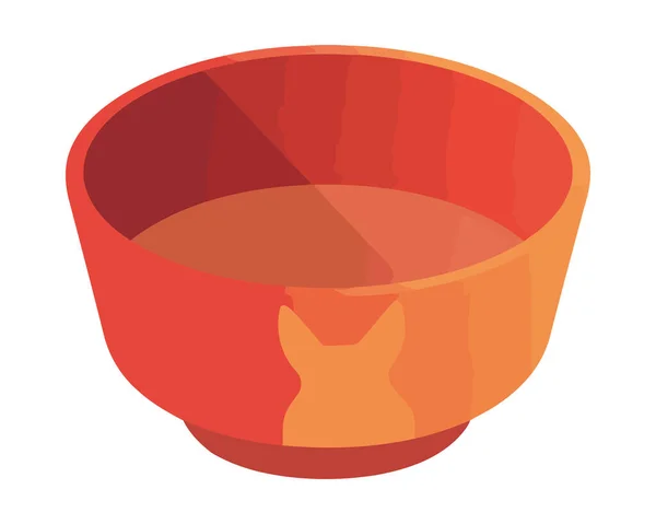 Bol Orange Ustensile Cuisine Icône Isolé — Image vectorielle