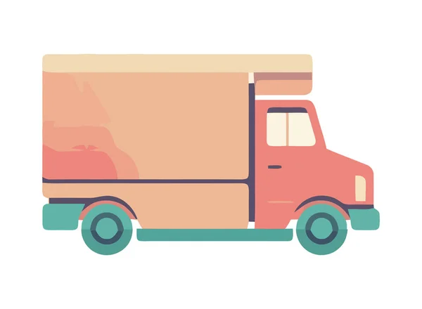 Industrie Transport Marchandises Livrant Fret Par Camion Isolé — Image vectorielle