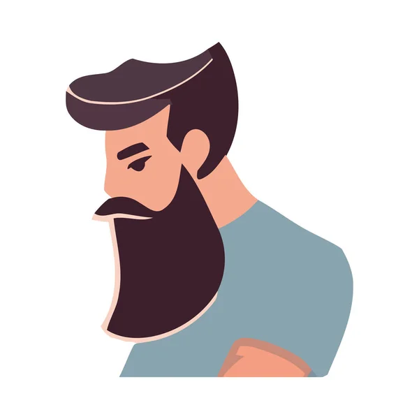 Bearded Man Avatar Symbolizes Modern Success Isolated — Stock Vector