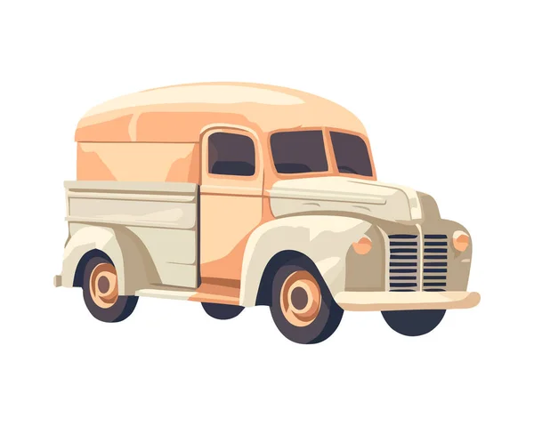 Staromodny Ciężarówka Dostarczanie Kontenera Ładunkowego Izolowane — Wektor stockowy