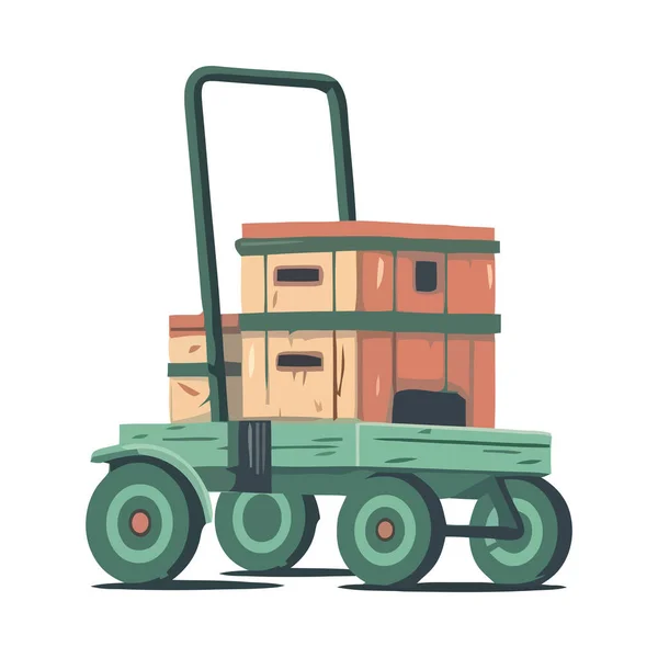 货运公司运送隔离的重型货物 — 图库矢量图片