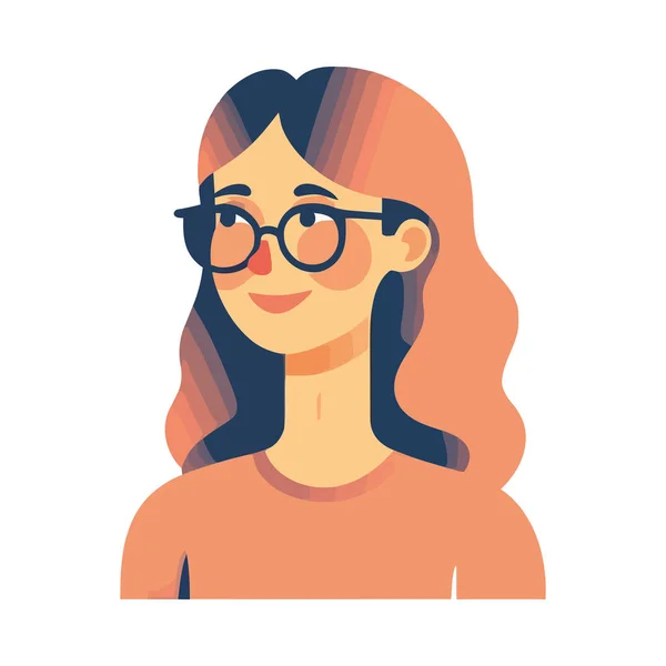 Lächelnde Geschäftsfrau Mit Brille — Stockvektor