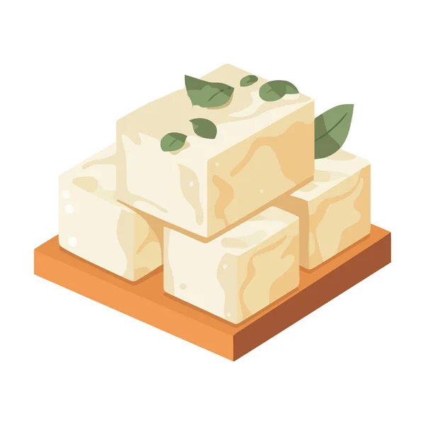 分离的奶酪乳制品块 — 图库矢量图片