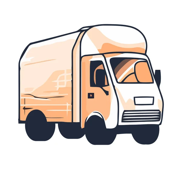 Industrie Camionnage Livrant Des Conteneurs Isolés — Image vectorielle