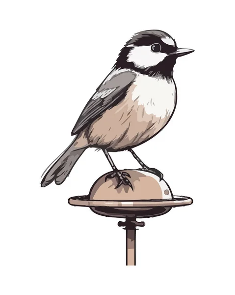 Симпатичний Птах Пісень Гілці Ізольовано — стоковий вектор