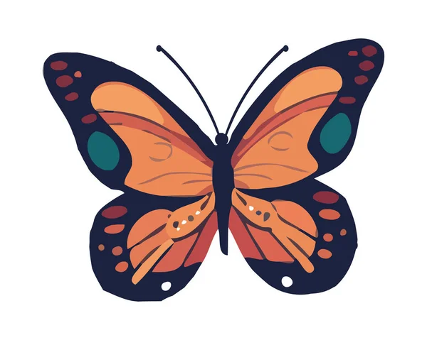 Schmetterling Leuchtendem Orange Fliegende Schönheit Isoliert — Stockvektor