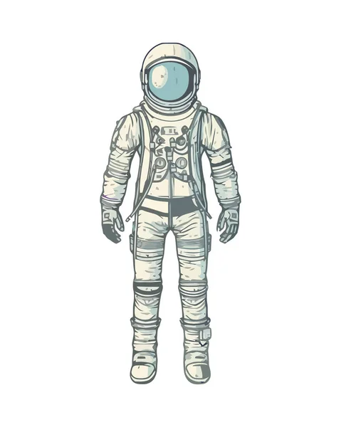 Futuristic Astronaut Cyborg Space Suit Isolated — Stock Vector