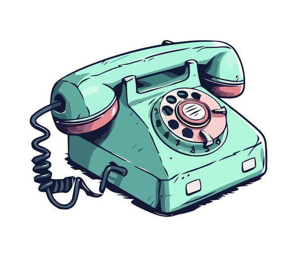 Разговоры бизнеса с использованием старого символа ротационного телефона изолированы