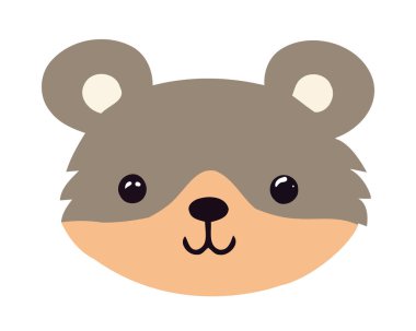 Yumuşak kürk ikonuyla gülümseyen sevimli çizgi film maskotu.