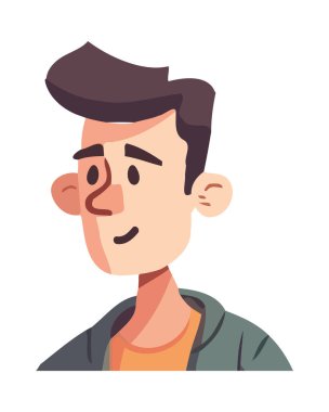 Gülümseyen, soyutlanmış, başarı sembolü bir adam.