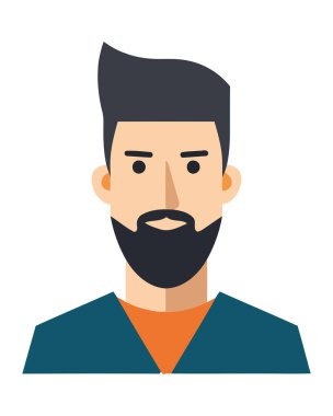 Sakal simgesi olan yakışıklı adam avatarı izole