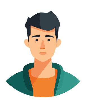 Gülümseyen erkek öğrenci izole kamera simgesine bakıyor.