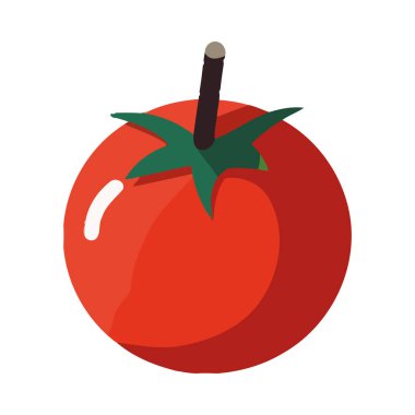Taze organik domates, sağlıklı beslenme ikonu için olgun sebze izole edilmiş.