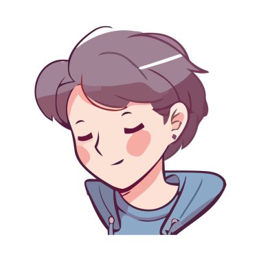 Neşeli çocuk gülümsüyor, çocukluk sevinci resim ikonunda izole edilmiş.