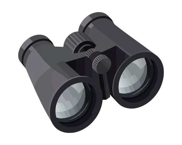 Spy Binoculars Zooms Discovery Icon Isolated — Stock Vector