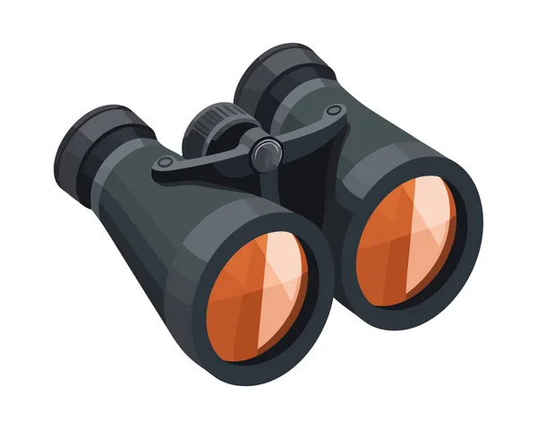 Magnified View Nature Binoculars Lens Icon Isolated — Stock Vector