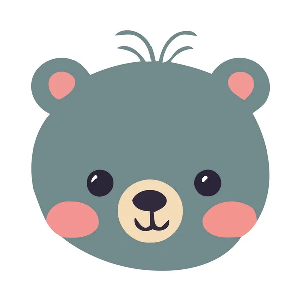 Aranyos Medve Játék Vidám Ikon Elszigetelt — Stock Vector