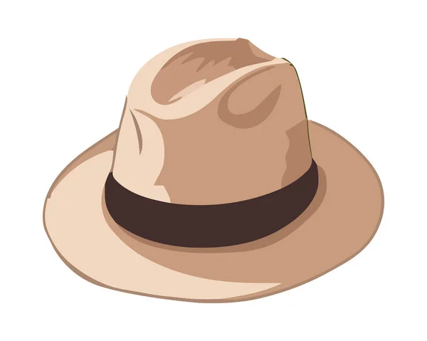 Ανδρική Μόδα Fedora Καπέλο Εικονίδιο Απομονωμένο — Διανυσματικό Αρχείο