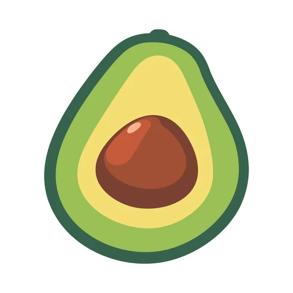 Verse Avocado Plak Perfect Voor Gezonde Snacken Pictogram Geïsoleerd — Stockvector