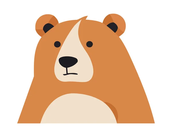 Słodkie Niedźwiedź Zwierzę Maskotka Siedzi Ikona Izolowane — Wektor stockowy