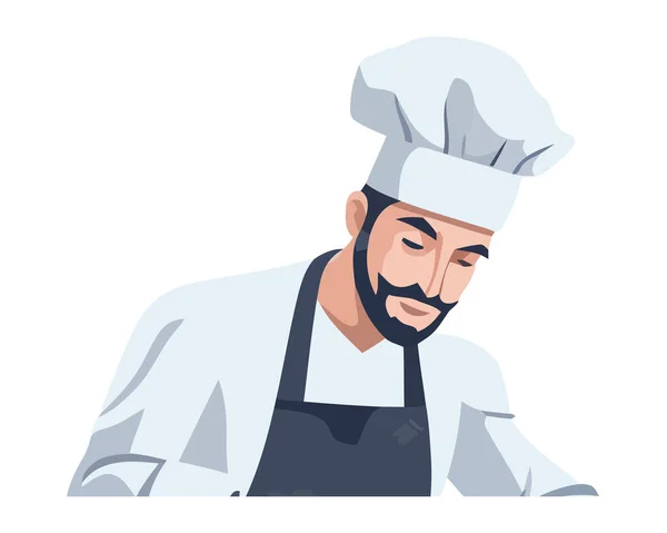 Chef Uniforme Cuisine Gastronomique Repas Icône Souriante Isolé — Image vectorielle
