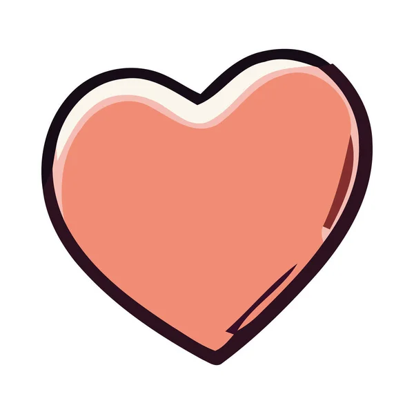 Romantisk Kärlek Symbol Hjärtform Illustration Ikon Isolerad — Stock vektor