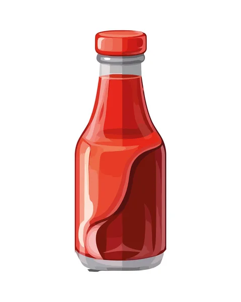 Diseño Botella Salsa Tomate Aislado Plano — Vector de stock