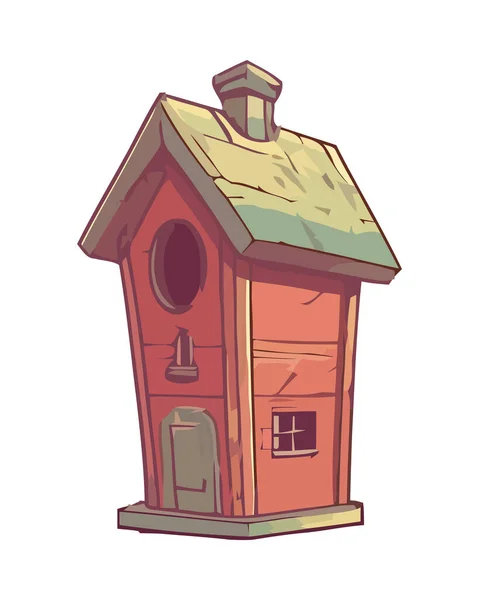 Cute Ikona Birdhouse Rustykalnym Drewnianym Domku Ikona Izolowane — Wektor stockowy