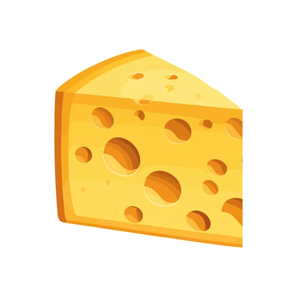 Gurmánský Sýr Plátek Čerstvé Zdravé Občerstvení Ikona Izolované — Stockový vektor
