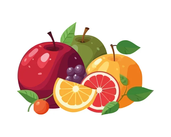 Frisches Bio Obst Symbol Für Gesunde Ernährung — Stockvektor
