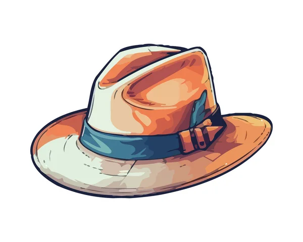 Cowboy Mode Chapeau Melon Icône Isolé — Image vectorielle