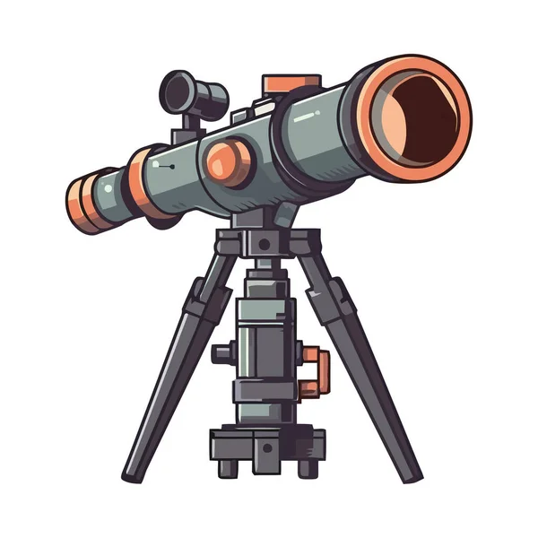 Telescope Discovering Wonders Space Icon Isolated — Stock Vector