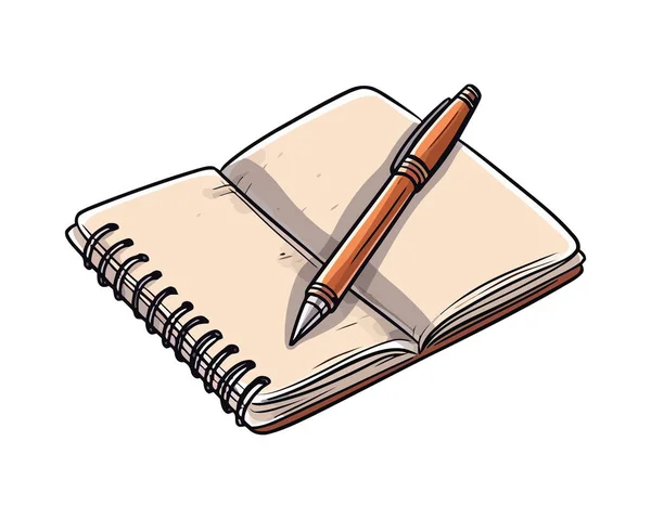 創造的な学習活動のための空白のノートブックページアイコン孤立 — ストックベクタ
