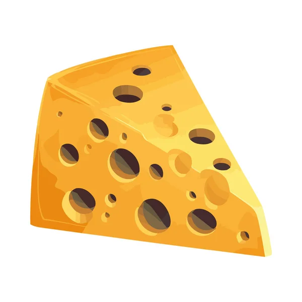 Sarı Arkaplan Simgesinde Gurme Peyniri Dilimi Izole Edildi — Stok Vektör