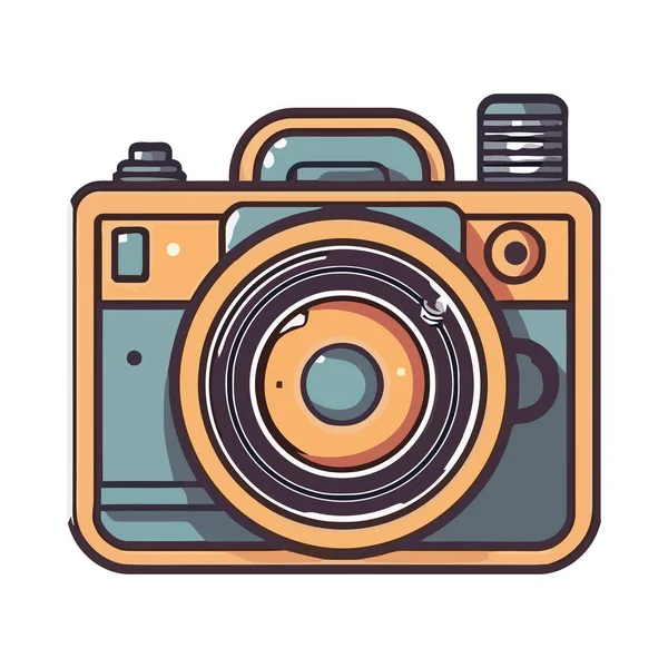 Antique Camera Modern Backdrop Icon Isolated — Stock Vector