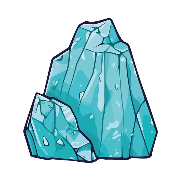 Gemstone Cristal Isolado Ícone Fundo Azul Sólido Isolado — Vetor de Stock