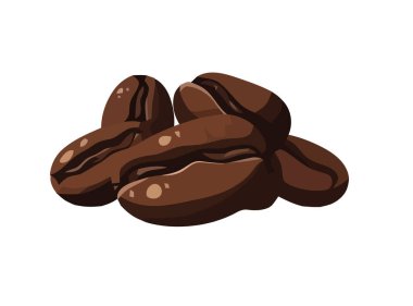 Organik arkaplan simgesi üzerindeki gurme kahve çekirdeği simgesi izole edildi