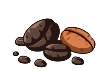 Kokulu duvar kağıdı ikonu üzerindeki gurme kahve çekirdeği çizimi izole edildi