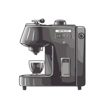Kafein severler için modern makine simgesi izole edilmiş.