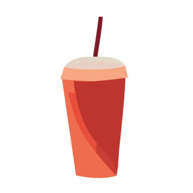 Buz ve meyve süslemeli taze kokteyl izole edildi.