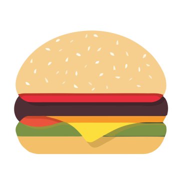 Izgara et ikonu izole edilmiş gurme çizburger yemeği.