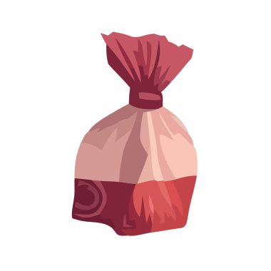 Paketlenmiş şeker simgesinin vektör çizimi izole edildi