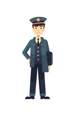 Üniformalı, gururla gülümseyen bir kişi izole edilmiş.