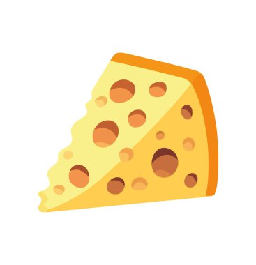 Tazelik ve gurme yemeği, bir dilim mozzarella ikonu izole edilmiş.