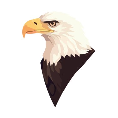 Kel kartal uçuyor, özgürlüğün sembolü, doğada izole edilmiş güzel çizim ikonu