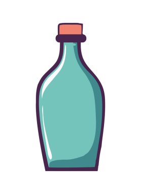 Şişe illüstrasyon vektörü sıvı içecek tasarım simgesi simgesi izole