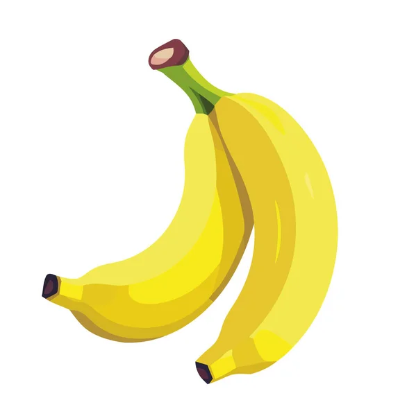 Banana Ripe Simbolizează Gustări Vegetariene Sănătoase Icoana Alimentară Izolată — Vector de stoc
